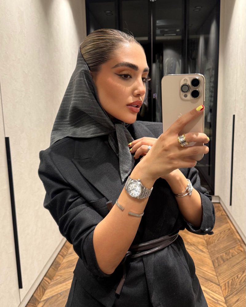 روسری لینن رنگ طوسی