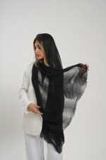 شال نخی کد AM932 مشکی - Image 2