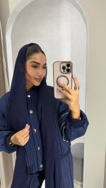 شال پلیسه سرمه ای