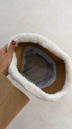 کلاه باکت جنس جیر و خز - Image 2